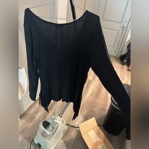 Venus fringe long sleeve top